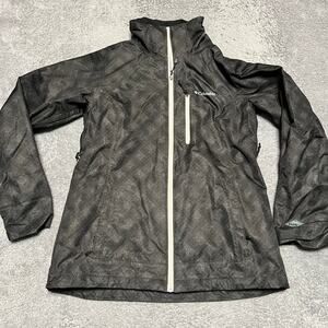 Columbia Jacket Womens Medium Black Gray Shell Nylon Rain Coat